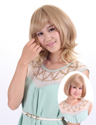 Wigs2you 接髪片 無痕假髪接髪片 短款卷髪補髪塊 增厚加長假髪片 無劉海假髪套E-010